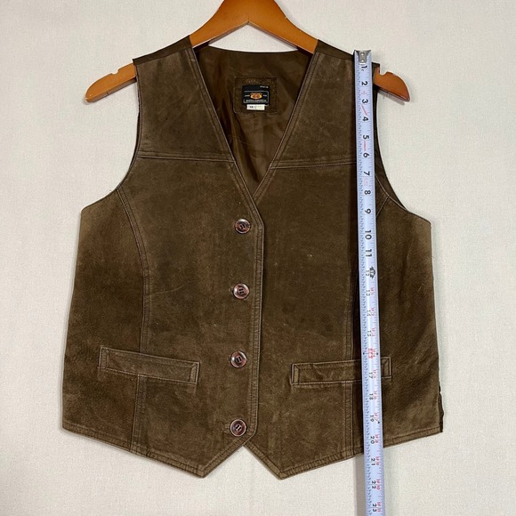 Route 66 Original Clothing Co Brown Suede Leather Vest Western Biker - Size M - Picture 6 of 7